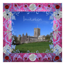 Carte de faire-part de mariage d'art déco de rubis