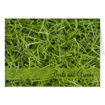 Carte de faire-part de mariage d'herbe verte