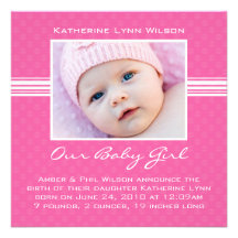 Carte de faire-part de naissance de bébé