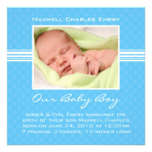 Carte de faire-part de naissance de bébé