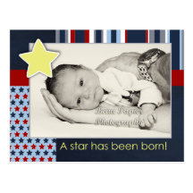 Carte de faire-part de naissance d'étoile carte postale