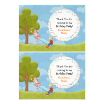 Carte de faveur de Merci de fête d'anniversaire de Invitation Personnalisée