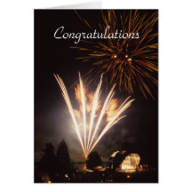 Carte de félicitations de feux d'artifice