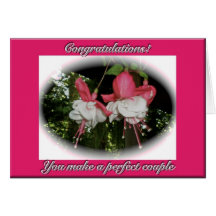 Carte de félicitations de mariage de Fuschia