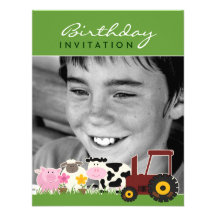 Carte de ferme de photo d'anniversaire cartons d'invitation