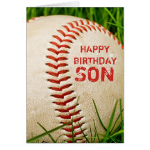 Carte de fils de joyeux anniversaire de base-ball