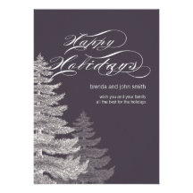 Carte de fin de année moderne avec des arbres cartons d'invitation