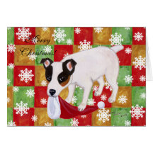 Carte de flocons de neige de Noël de Jack Russell 