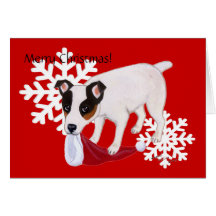 Carte de flocons de neige de Noël de Jack Russell 