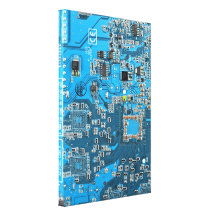 Carte de geek d'ordinateur - bleu impressions sur toile