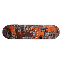 Carte de geek d'ordinateur - orange planches à roulettes customisées