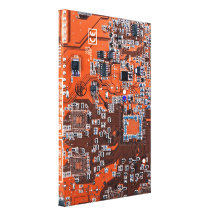 Carte de geek d'ordinateur - orange toiles tendues sur châssis