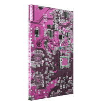 Carte de geek d'ordinateur - pourpre rose toile tendue sur châssis