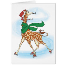 Carte de girafe d'hiver