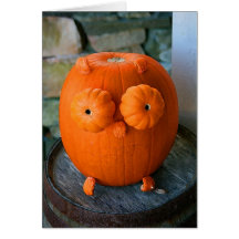 Carte de Halloween de hibou de citrouille