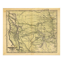 Carte de Josiah Gregg 1844 du territoire indien Art Photographique