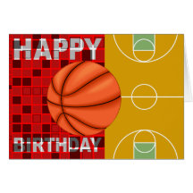 Carte de joyeux anniversaire de basket-ball
