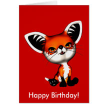 Carte de joyeux anniversaire de Fox de chien de bé