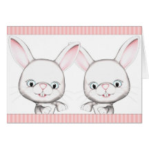 Carte de joyeux anniversaire de lapins de bébé