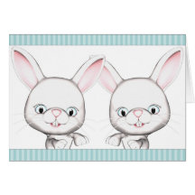 Carte de joyeux anniversaire de lapins de bébé