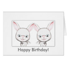 Carte de joyeux anniversaire de lapins de bébé