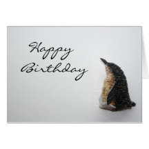 Carte de joyeux anniversaire de pingouin