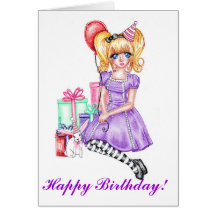 Carte de joyeux anniversaire (pourpre)