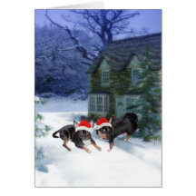 Carte de Joyeux Noël d'ange de Mickey de chiwawa d