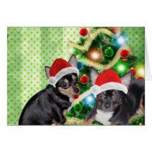 Carte de Joyeux Noël d'ange de Mickey de chiwawa d