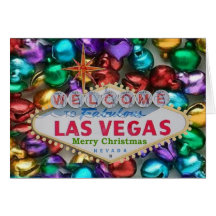 Carte de Joyeux Noël de Las Vegas de tintements du