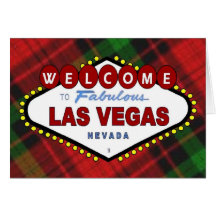 Carte de Joyeux Noël de plaid de Las Vegas
