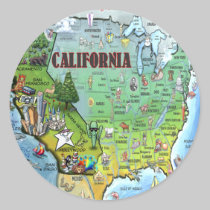 Carte de la Californie Etats-Unis autocollants