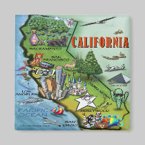 Carte de la Californie magnets