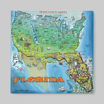 Carte de la Floride Etats-Unis magnets