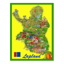Carte de la Laponie Cartes Postales