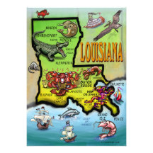 Carte de la Louisiane Invitations Personnalisables