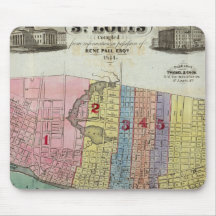 Carte de la ville de St Louis Tapis De Souris