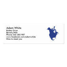 Carte de l'Amérique du Nord Cartes De Visite Personnelles