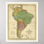 Carte de l'Amérique du Sud par Finley 1826 Posters