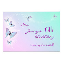 Carte de l'anniversaire RSVP de papillon Invitations