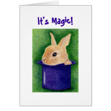 Carte de lapin de chapeau supérieur