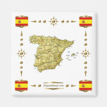Carte de l'Espagne + Aimant de drapeaux