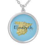 Carte de l'Espagne + Collier nommé