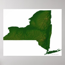 Carte de l'état de New-York Affiche
