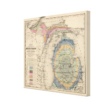 Carte de l'état du Michigan Impressions Sur Toile