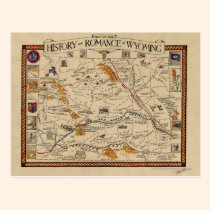 Carte de l'histoire et Romance du Wyoming cartes postales
