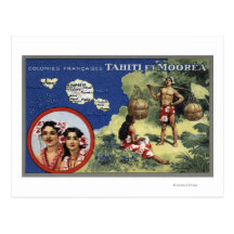 Carte de l'île et d'île de Moorea Cartes Postales