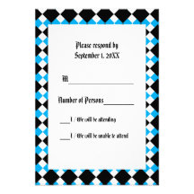 Carte de l'ivoire XI RSVP (cyan) d'Argyll Invitation