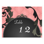 Carte de mariage de nombre de Tableau - damassé de Invitation
