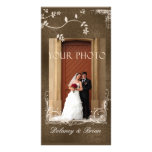 Carte de mariage de photo - accents de Brown Cartes Avec Photo